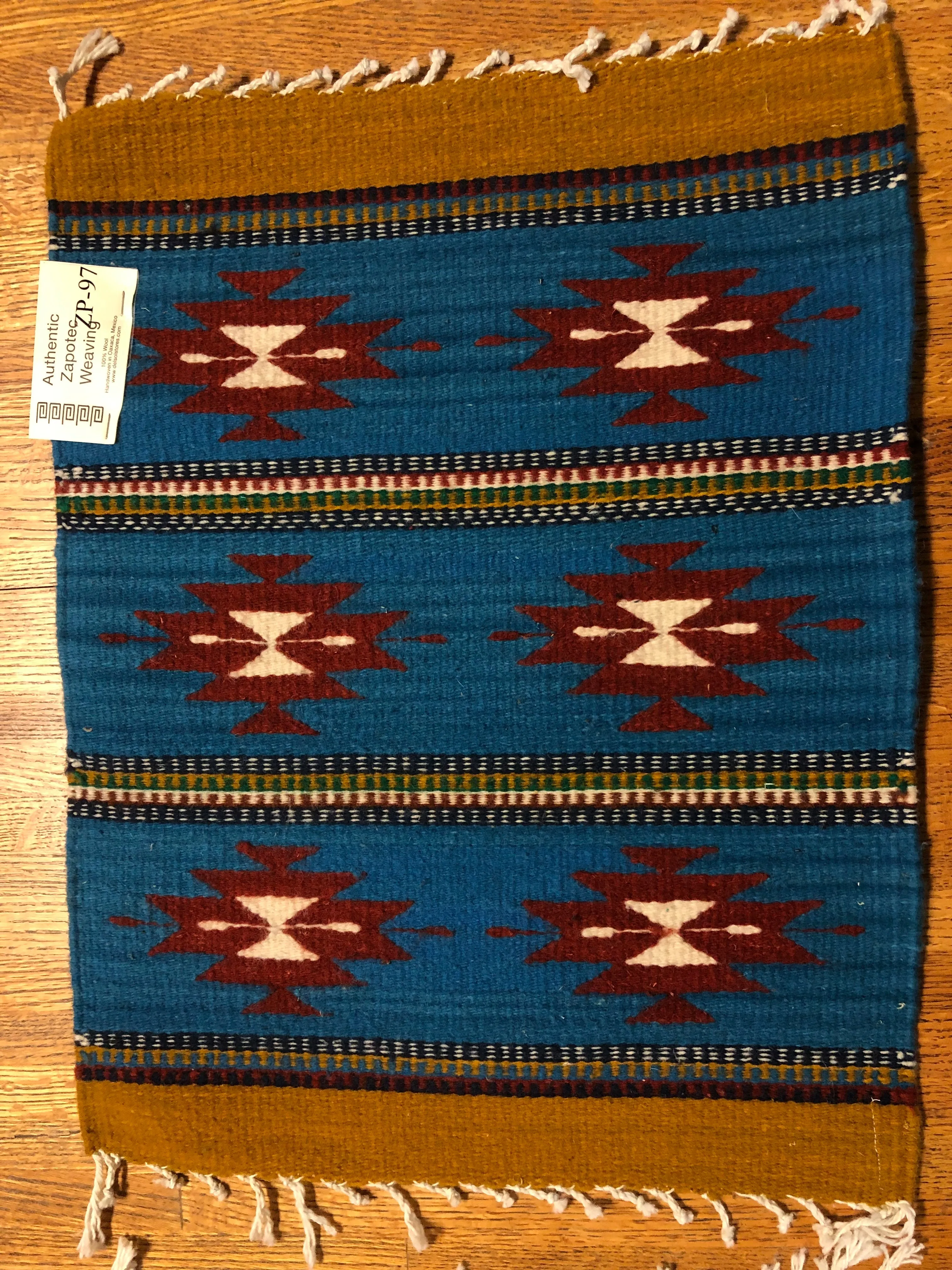 Zapotec handwoven wool mats, approximately 15” x 20” ZP97